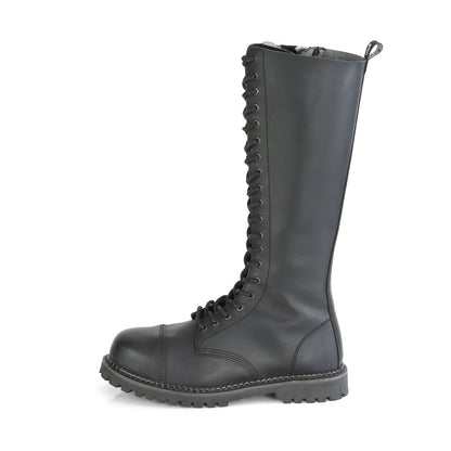 DemoniaCult Bottes pour hommes RIOT-20 Cuir végétalien BLK