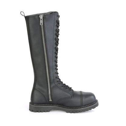 DemoniaCult Bottes pour hommes RIOT-20 Cuir végétalien BLK