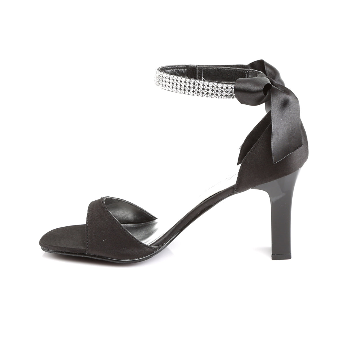Pleaser Pink Label Womens Pumps ROMANCE-372 Blk Satin