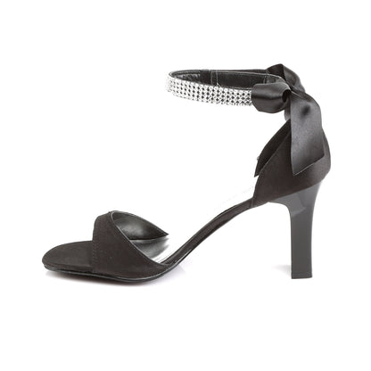 Pleaser Pink Label Womens Pumps ROMANCE-372 Blk Satin