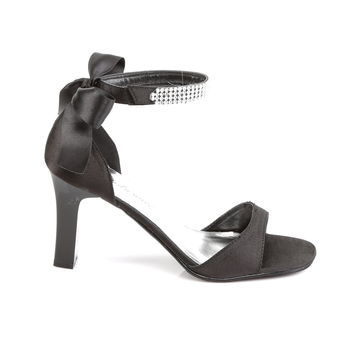 Pleaser Pink Label Womens Pumps ROMANCE-372 Blk Satin