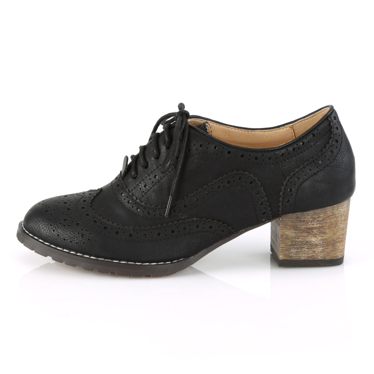 Pin Up Couture Pompes pour femmes RUSSELL-34 cuir fausse noir