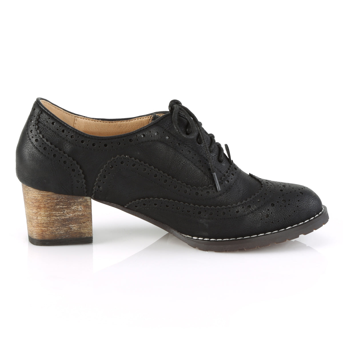 Pin Up Couture Pompes pour femmes RUSSELL-34 cuir fausse noir