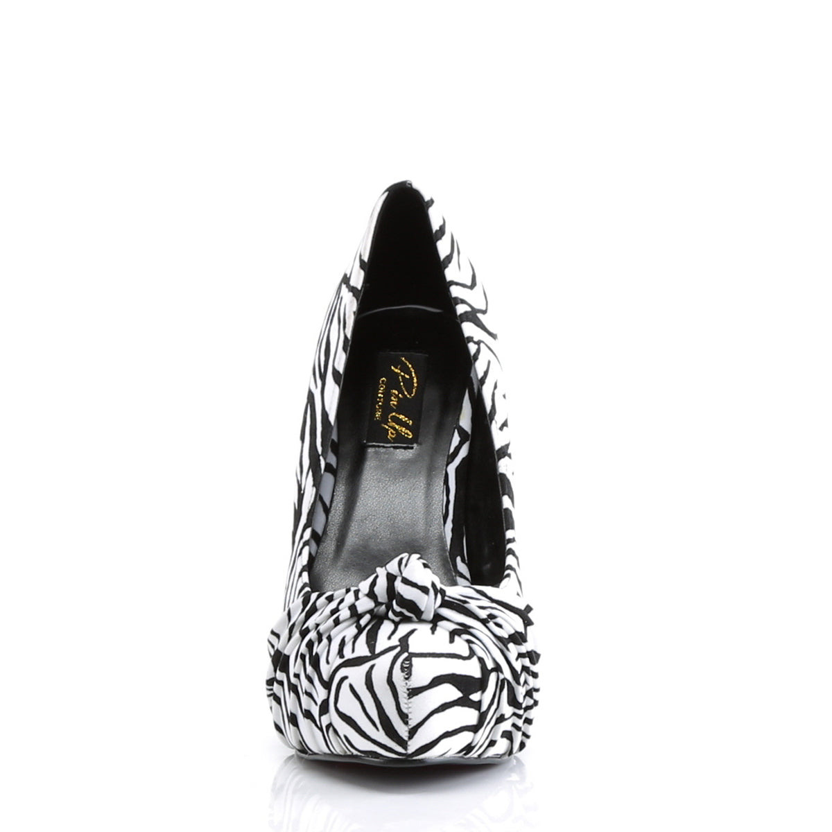 Pin Up Couture Pompes pour femmes SAFARI-06 Blk-wht Zebra Print Velvet
