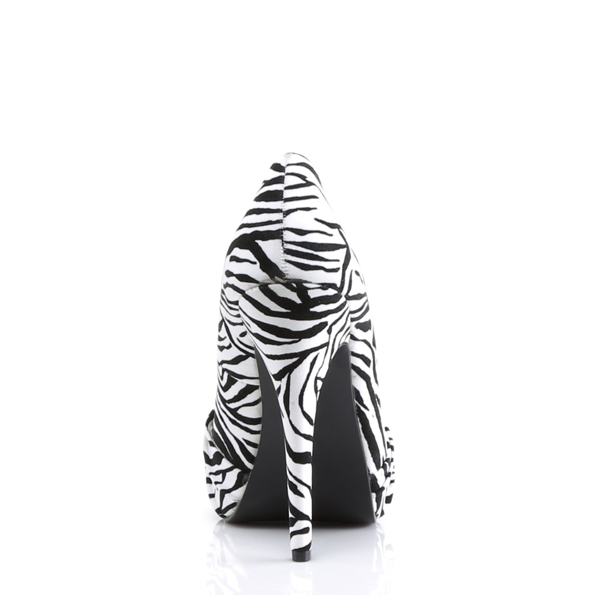 Pin Up Couture Womens Pumps SAFARI-06 Blk-Wht Zebra Print Velvet