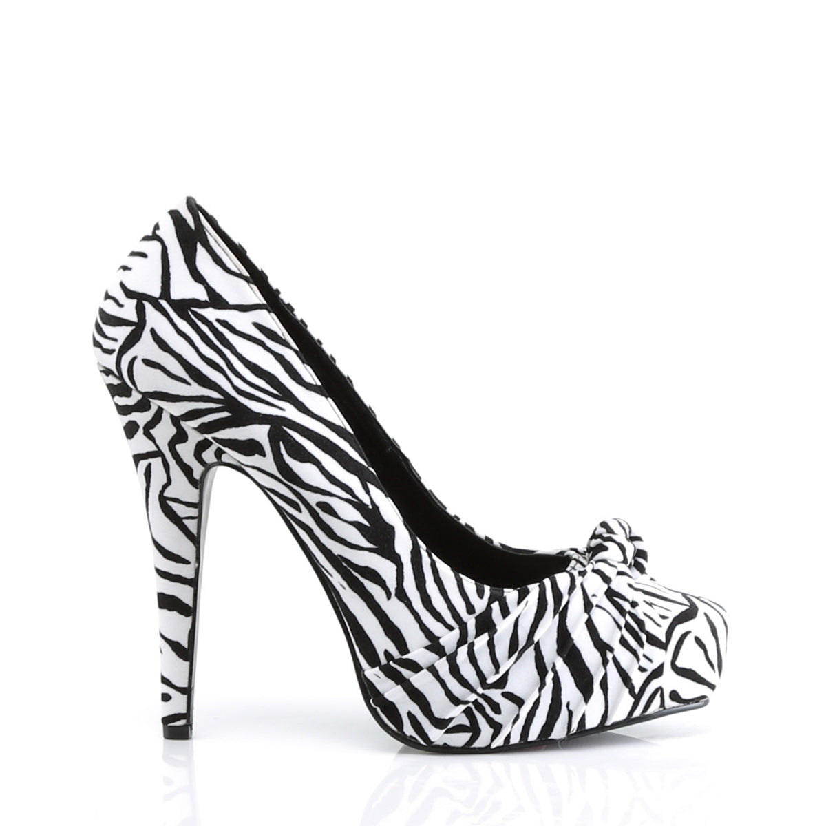 Pin Up Couture Womens Pumps SAFARI-06 Blk-Wht Zebra Print Velvet