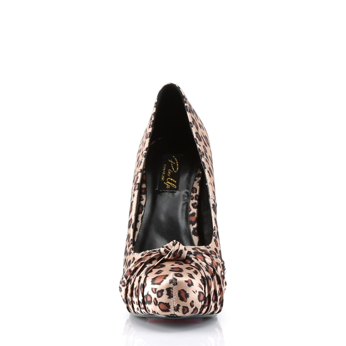 Pin Up Couture Womens Pumps SAFARI-06 Tan Leopard Print Satin