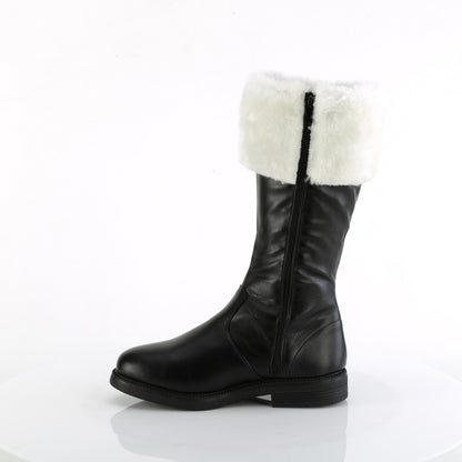 Funtasma Bottes pour hommes Santa-100 BLK PU-WHT FAUX FUR