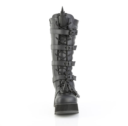 DemoniaCult Women's Mid-Calf & Knee High Boots SCENE-157 Blk Vegan Leather