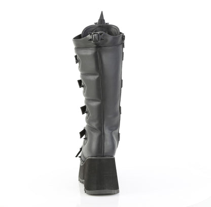DemoniaCult Women's Mid-Calf & Knee High Boots SCENE-157 Blk Vegan Leather