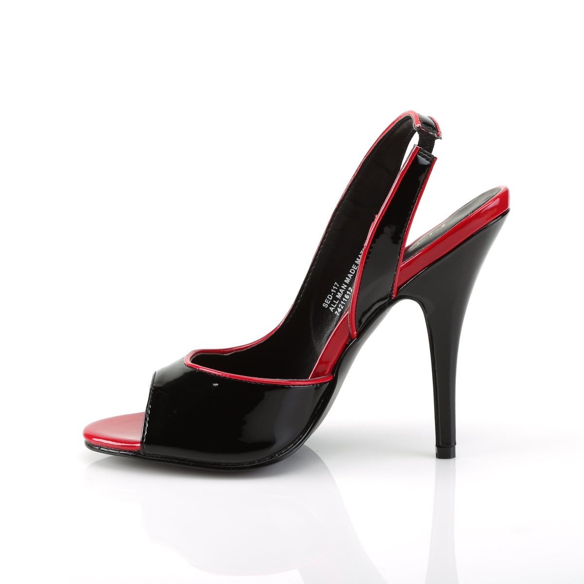 Pleaser Pompes pour femmes SEDUCE-117 BLK-RED PAT