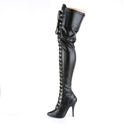 Pleaser Bottes pour femmes SEDUCE-3024 BLK STR FAUX CUIR