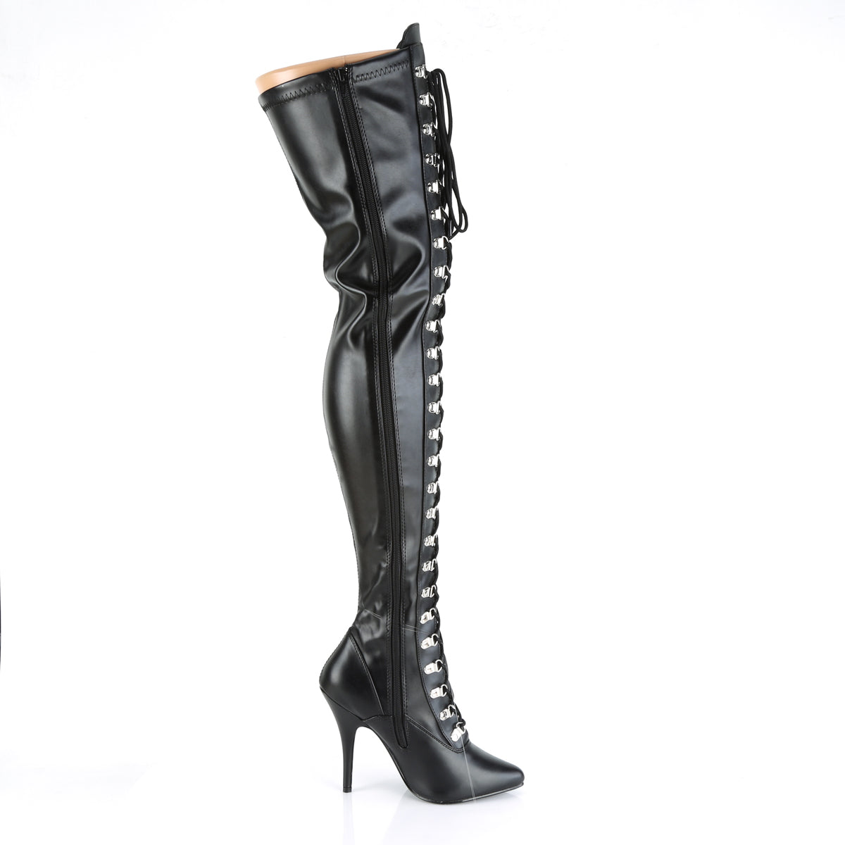 Pleaser Bottes pour femmes SEDUCE-3024 BLK STR FAUX CUIR
