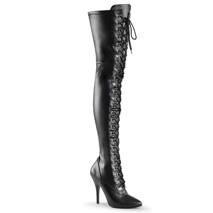 Pleaser Bottes pour femmes SEDUCE-3024 BLK STR FAUX CUIR