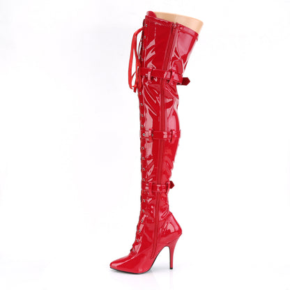 Pleaser Bottes pour femmes SEDUCE-3028 rouge str pat