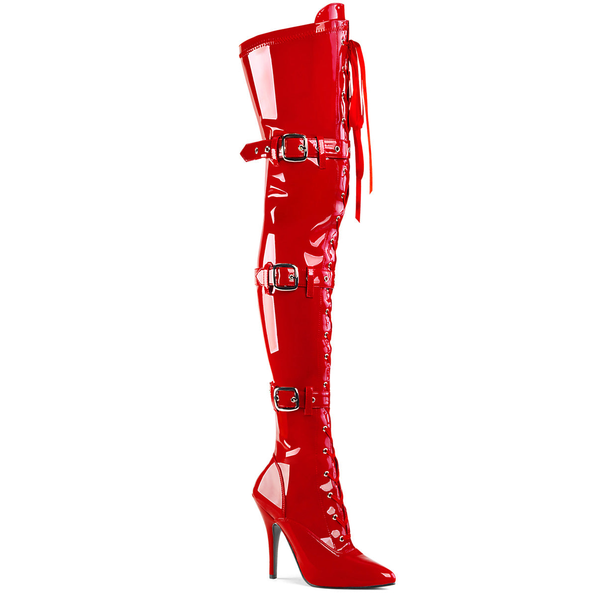 Pleaser Bottes pour femmes SEDUCE-3028 rouge str pat