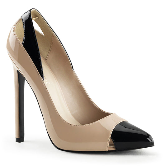 Pleaser Pompes pour femmes SEXY-22 Nude-Blk Pat