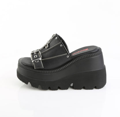 DemoniaCult Women's Sandals SHAKER-07 Blk Vegan Leather