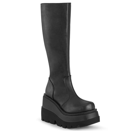 DemoniaCult Bottes de femmes SHAKER-100 Cuir végétalien BLK