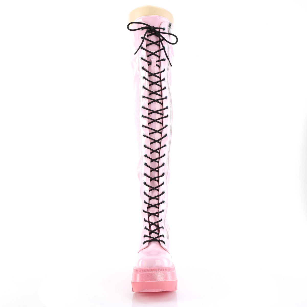 DemoniaCult  Bottes SHAKER-374-1 B. brevet extensible de l'hologramme rose