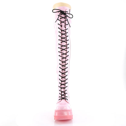 DemoniaCult  Bottes SHAKER-374-1 B. brevet extensible de l'hologramme rose