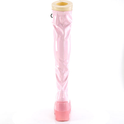 DemoniaCult  Bottes SHAKER-374-1 B. brevet extensible de l'hologramme rose