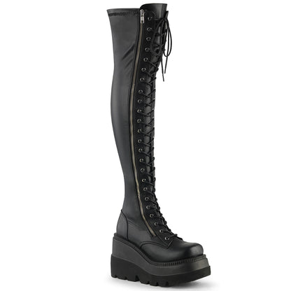 DemoniaCult  Bottes SHAKER-374 Blk Str. Cuir végétalien