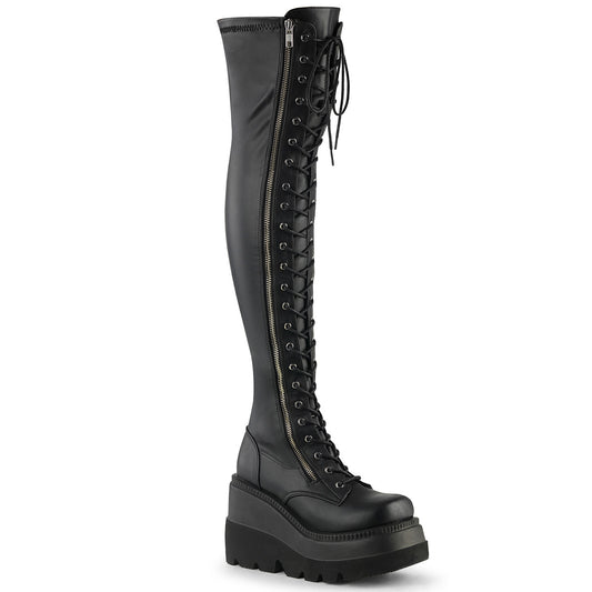 DemoniaCult  Bottes SHAKER-374 Blk Str. Cuir végétalien