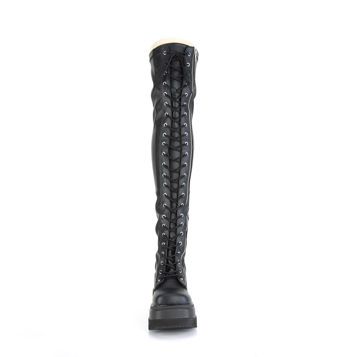 DemoniaCult  Bottes SHAKER-374 Blk Str. Cuir végétalien