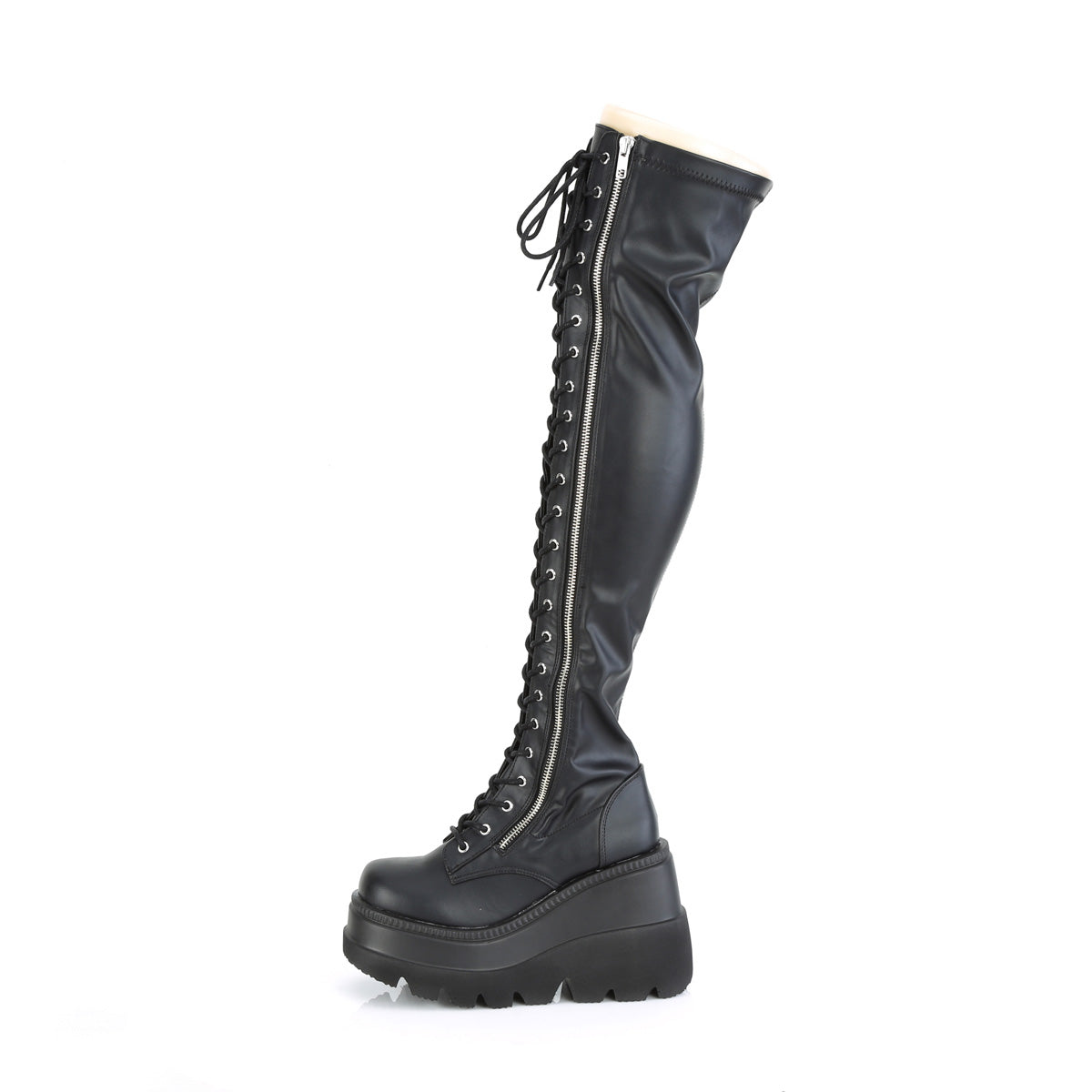 DemoniaCult  Bottes SHAKER-374 Blk Str. Cuir végétalien