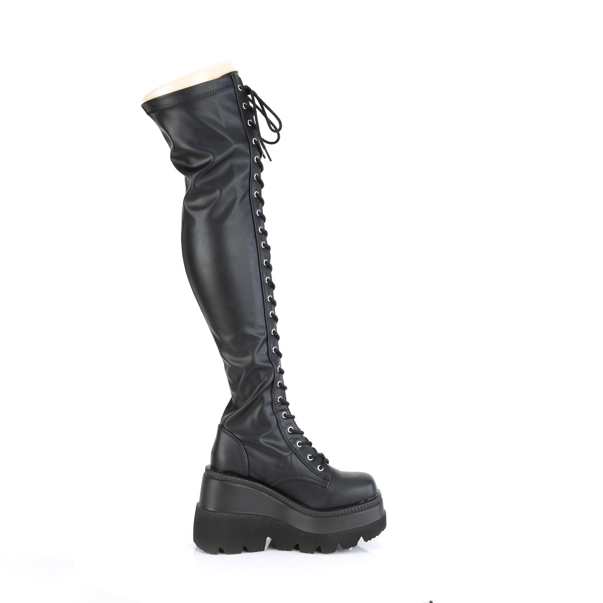 DemoniaCult  Bottes SHAKER-374 Blk Str. Cuir végétalien