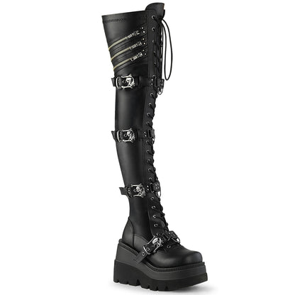 DemoniaCult   SHAKER-420 Blk Stretch Vegan Leather