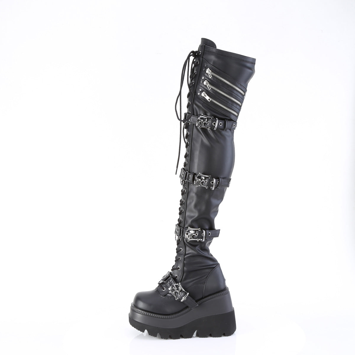 DemoniaCult   SHAKER-420 Blk Stretch Vegan Leather