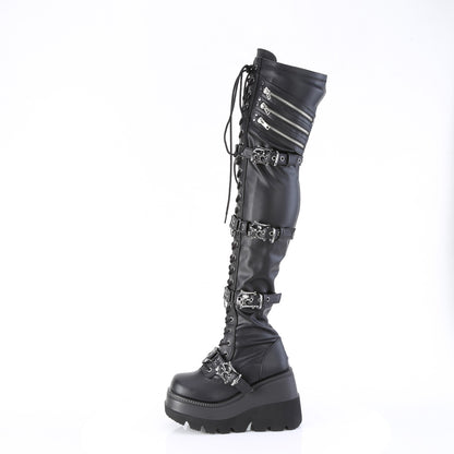 DemoniaCult   SHAKER-420 Blk Stretch Vegan Leather