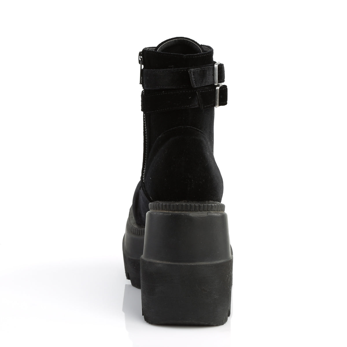 DemoniaCult Bottes de cheville des femmes SHAKER-52 Blk Velvet