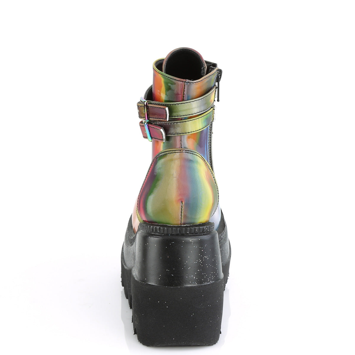 DemoniaCult Womens Ankle Boots SHAKER-52 Rainbow Reflective