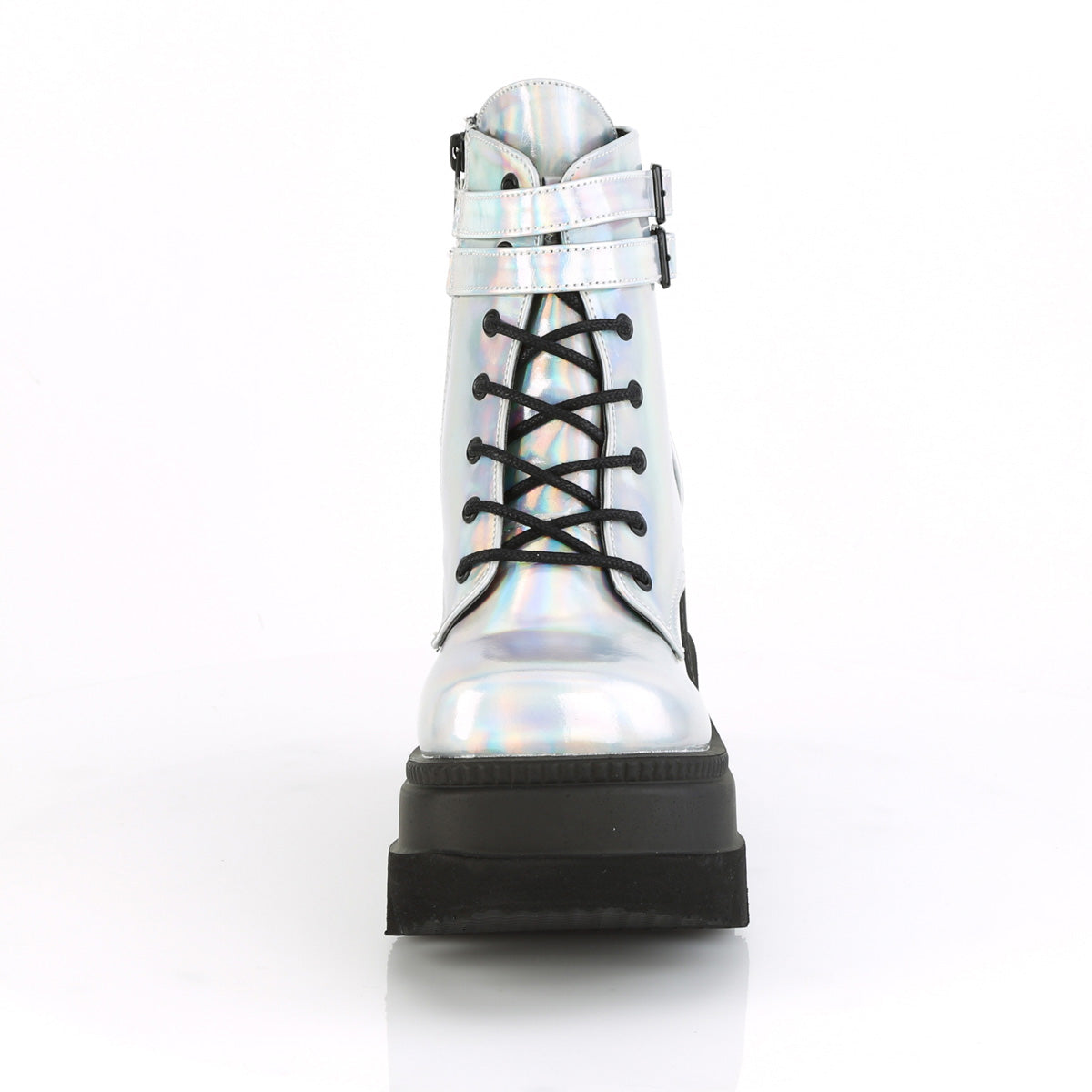 DemoniaCult Bottes de cheville des femmes SHAKER-52 hologramme SLV