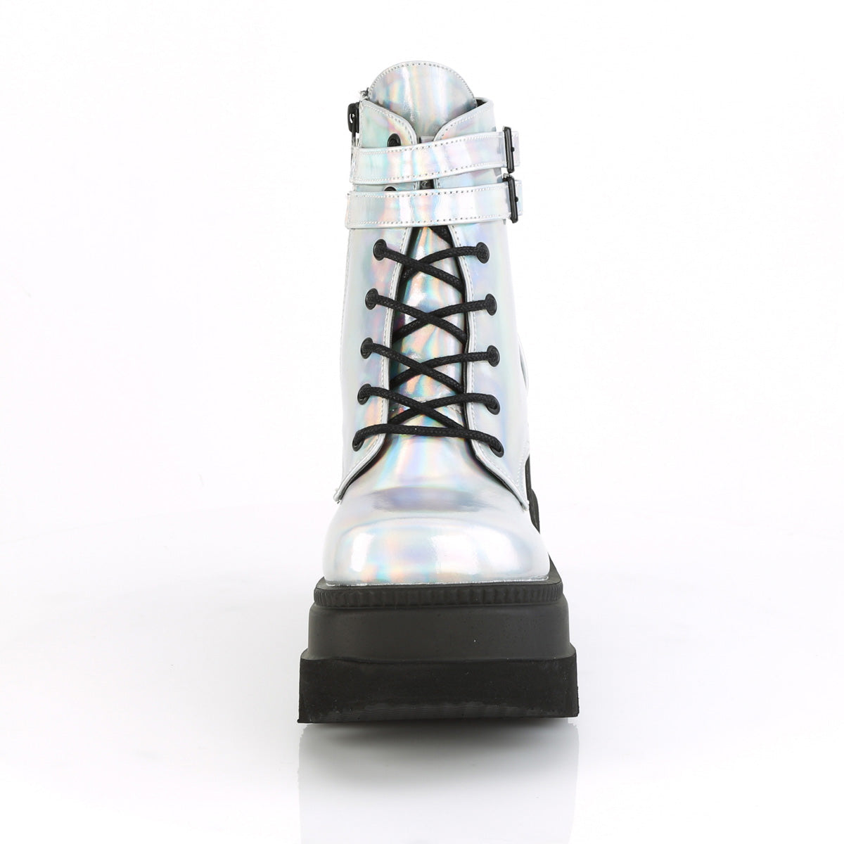 DemoniaCult Womens Ankle Boots SHAKER-52 Slv Hologram
