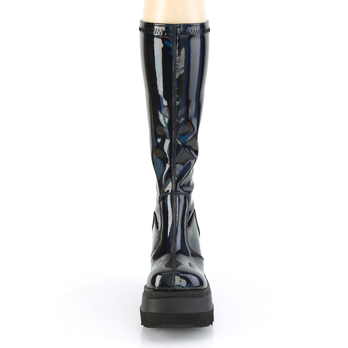 DemoniaCult Womens Boots SHAKER-65 Stretch Blk Pat Holo