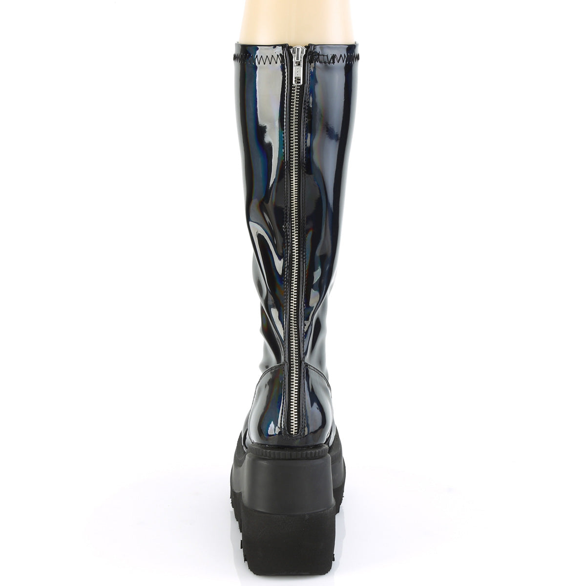 DemoniaCult Womens Boots SHAKER-65 Stretch Blk Pat Holo