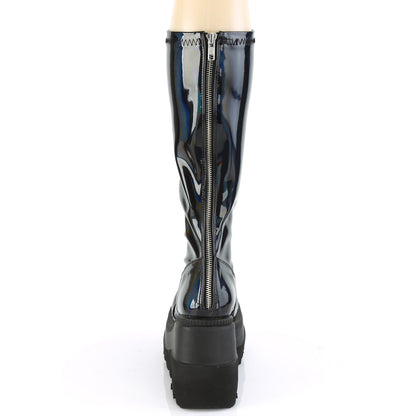 DemoniaCult Womens Boots SHAKER-65 Stretch Blk Pat Holo