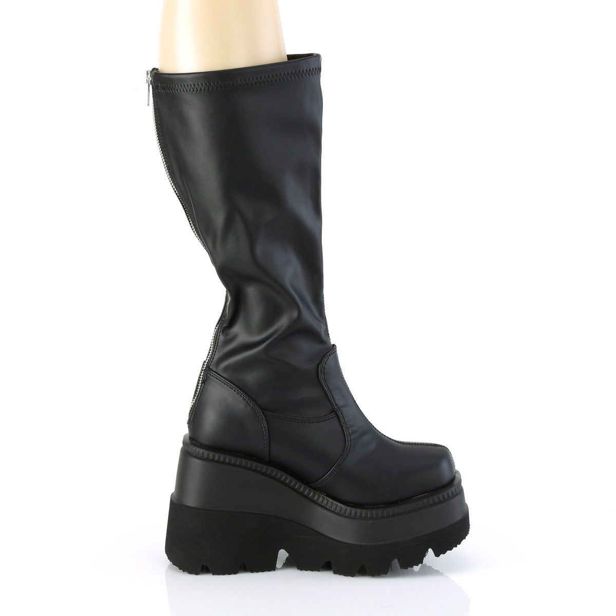 DemoniaCult  Bottes SHAKER-65wc Blk Str Vegan Leather