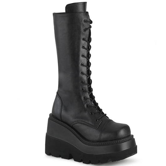 DemoniaCult Womens Boots SHAKER-72 Blk Vegan Leather