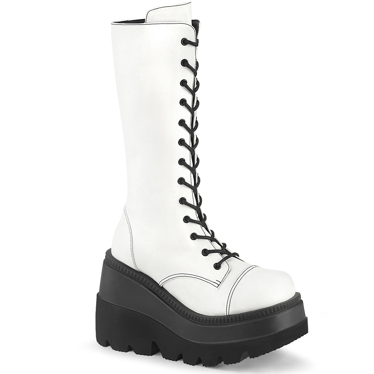 DemoniaCult  Bottes SHAKER-72 Wht Vegan Leather