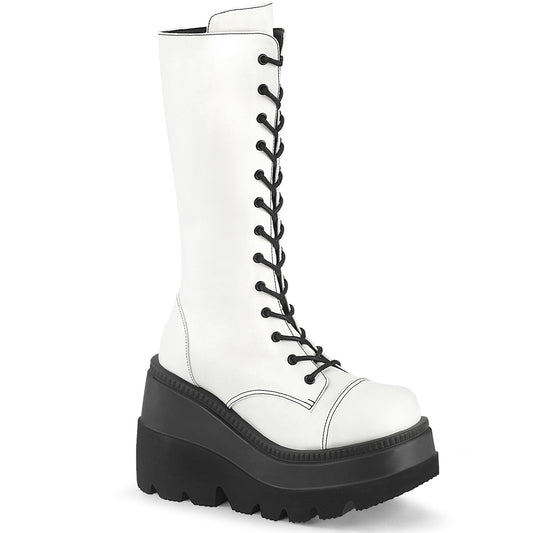 DemoniaCult  Bottes SHAKER-72 Wht Vegan Leather