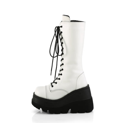 DemoniaCult  Bottes SHAKER-72 Wht Vegan Leather