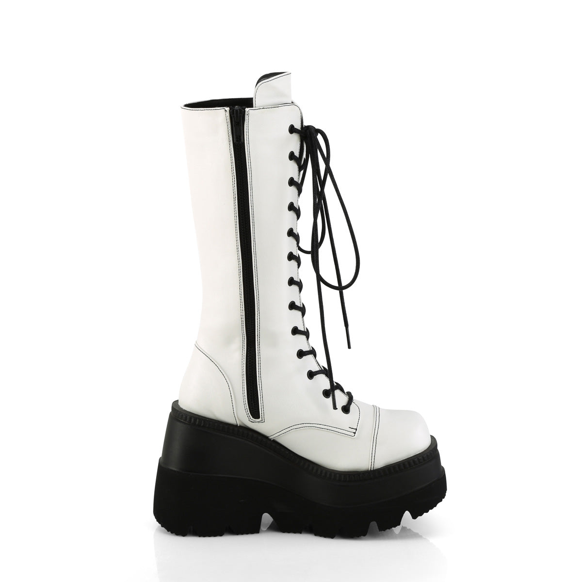 DemoniaCult  Bottes SHAKER-72 Wht Vegan Leather