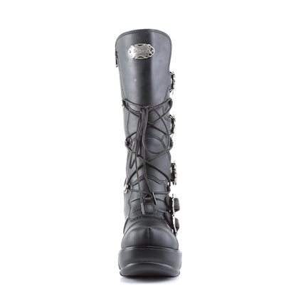 DemoniaCult Bottes de femmes SINISTER-203 Cuir végétalien BLK