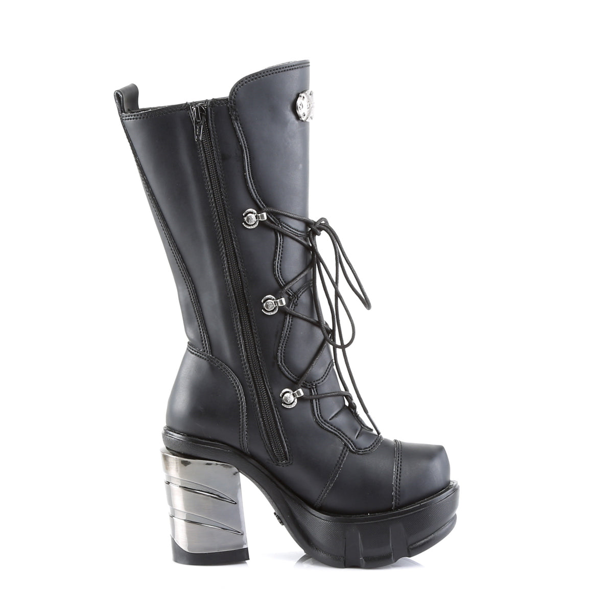 DemoniaCult Womens Boots SINISTER-203 Blk Vegan Leather