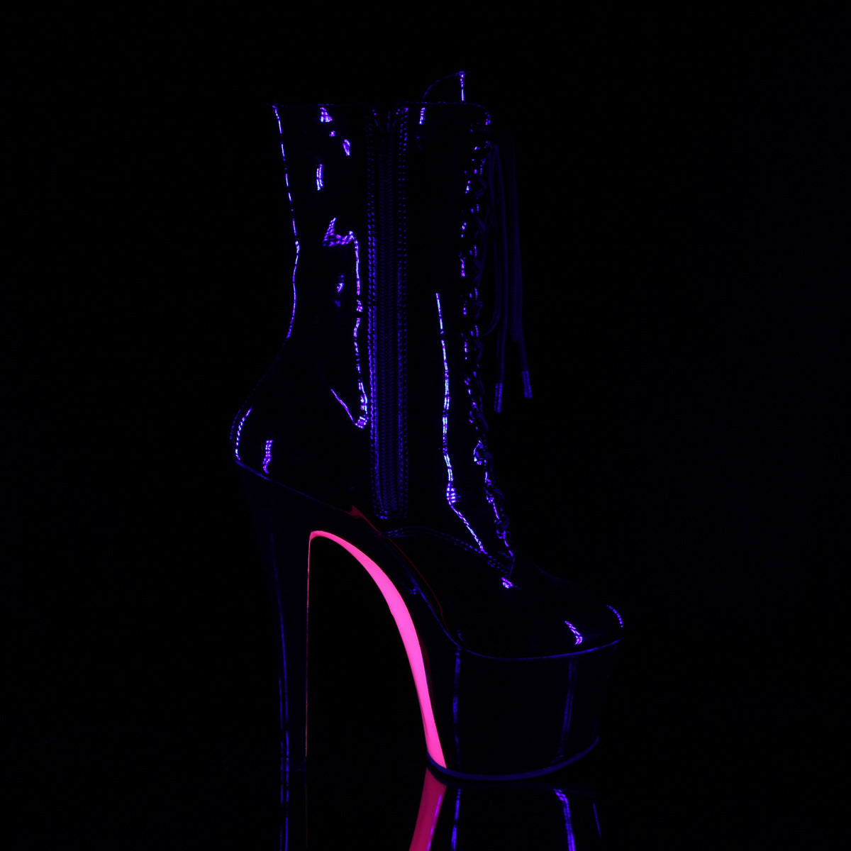 Pleaser Bottines pour femmes SKY-1020tt blk pat / blk-néon H. rose